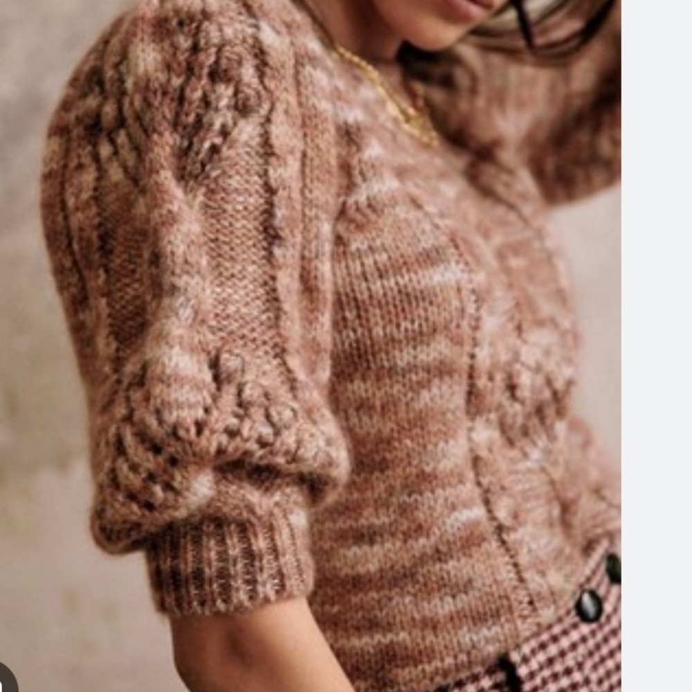 Sézane Giulia Pullover Knit Mohair Blend Brown Sweater - Picture 3 of 7